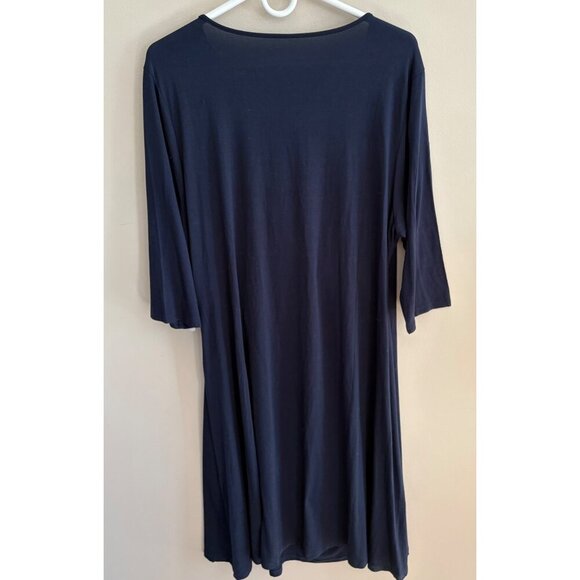Soft Surroundings NWT Navy Blue Hyannis Faux Wrap Dress in Size 1X - Picture 7 of 11